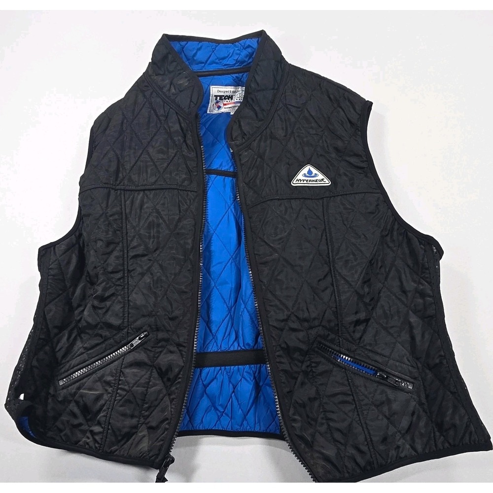 HyperKewl Women's Cooling Vest Black/Blue 2XL Full Zip Pockets